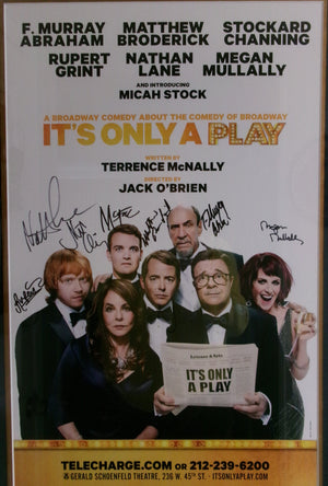 It's Only A Play Windowcard Poster (2014) - Signed by Original Broadway Cast Members - F. Murray Abraham, Nathan Lane, Matthew Broderick, Rupert Grint, Megan Mullally, Stockard Channing, Micah Stock