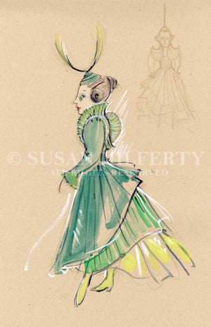 WICKED "Emerald City Ensemble" Costume Design by Susan Hilferty, signed