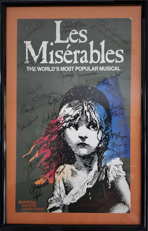 Signed Poster - Les Miserables - Autographed by Broadway cast